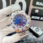 Perfect Replica Rolex Datejust 42mm Blue Face Diamond Bezel Jubilee Band Watch